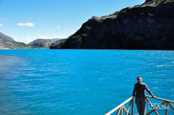 A cor incrível do lago General Carrera na região Puerto Rio Tranquilo, na Carretera Austral, no sul do Chile